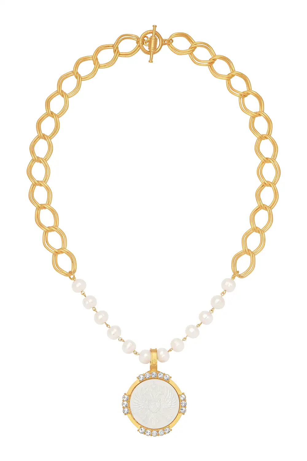 ★COURONNE★ Delica Chain Necklace_RCEAX25141GDX Zoë Chicco 14k Gold Diamond Mosaic Brushed Gold Shield